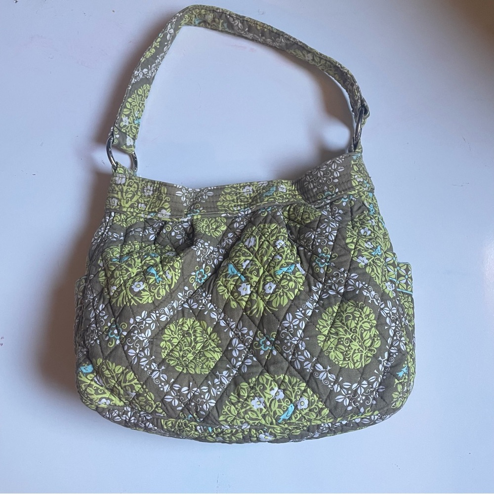 Vera Bradley Green and Brown Quilted Shoulder Bag